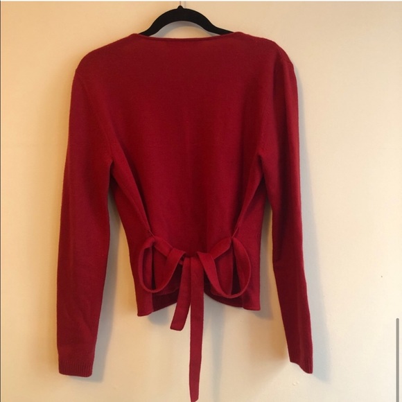 Valentino Cashmere Wool Blend Wrap Sweater - Picture 2 of 7